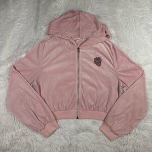 Chic Pink Hoodie with Strawberry Embroidery